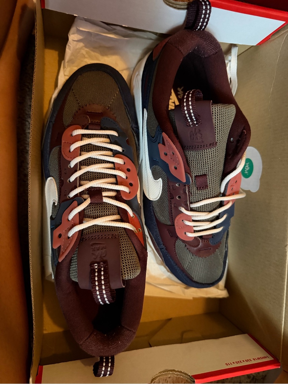 Women’s AirMax 90 Futura Sneakers in Burgundy, Olive & Navy